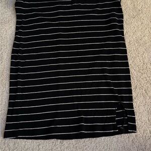 Black and White Striped Skirt